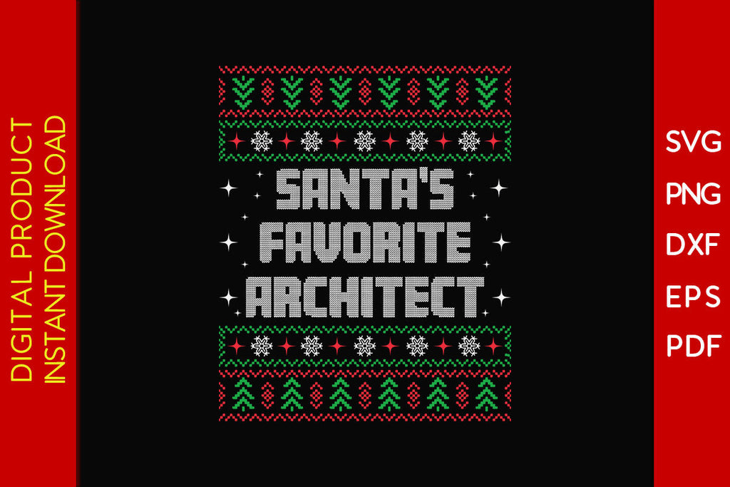 Santa's Favorite Architect Christmas SVG PNG PDF Cut File - So Fontsy