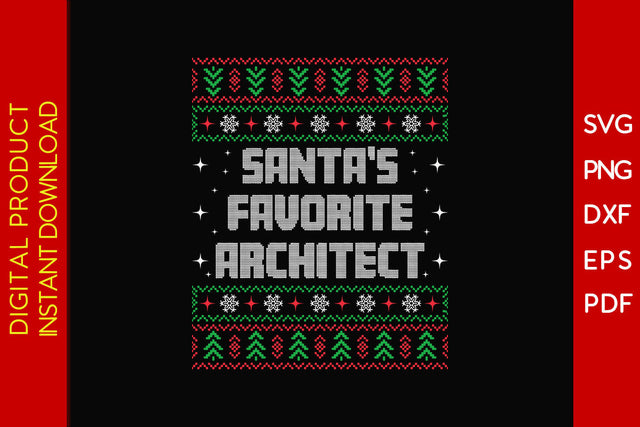 Santa's Favorite Architect Christmas SVG PNG PDF Cut File SVG Creativedesigntee 
