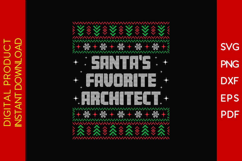 Santa's Favorite Architect Christmas SVG PNG PDF Cut File SVG Creativedesigntee 