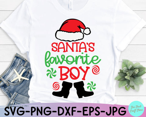 Santa's Favorite Boy SVG, Boy Christmas SVG Cutting Files SVG She Shed Craft Store 