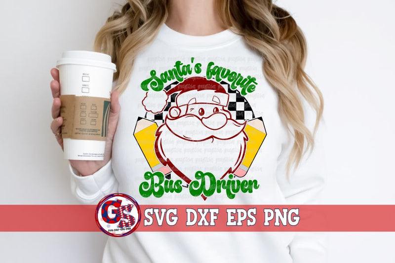 Santa's Favorite Bus Driver SVG DXF EPS PNG SVG Greedy Stitches 