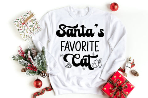Santa's Favorite Cat SVG I Christmas Cat Ornaments SVG SVG Happy Printables Club 