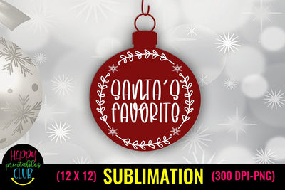 Santa's Favorite Christmas Sublimation- Sublimation Christmas Sublimation Happy Printables Club 