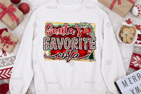 Santa's favorite cota Sublimation Design Sublimation Regulrcrative 