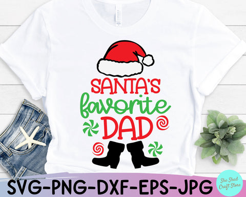 Santa's Favorite Dad SVG, Dad Christmas SVG Cut File SVG She Shed Craft Store 