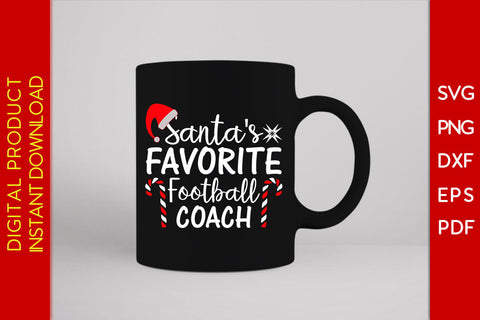 Santa's Favorite Football Coach Christmas SVG PNG EPS Cut File SVG Creativedesigntee 