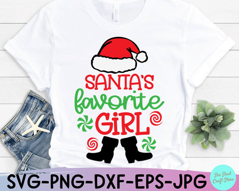 Santa's Favorite Girl SVG, Girl Christmas SVG Cut File SVG She Shed Craft Store 