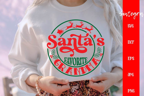 Santa's Favorite Grandma SVG Free For Commercial Use SVG Sintegra 