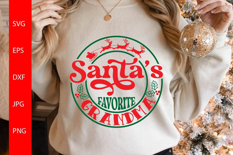 Santa's Favorite Grandma SVG Free For Commercial Use SVG Sintegra 