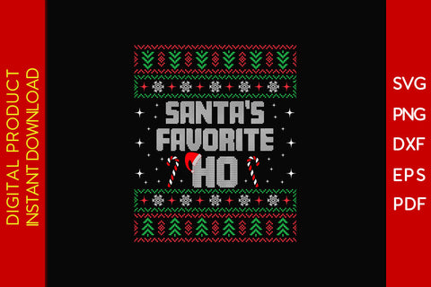 Santa's Favorite Ho Christmas Ugly Sweater Design SVG PNG EPS Cut File SVG Creativedesigntee 