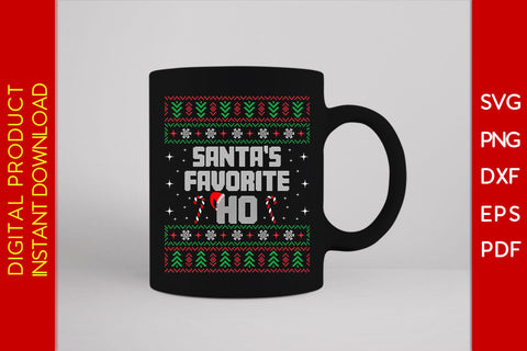 Santa's Favorite Ho Christmas Ugly Sweater Design SVG PNG EPS Cut File SVG Creativedesigntee 