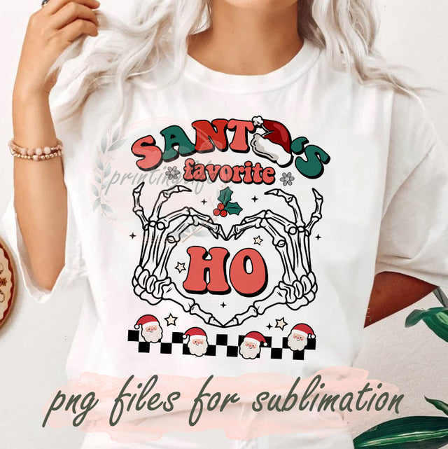 Santa's Favorite Ho Png, Retro Christmas Sublimation Png, Skeleton Hand Png, Holiday Design Png, Merry Christmas Png, Xmas Png, Santa Clause Sublimation Png, Christmas Hat Png, Digital Download Sublimation PrintingLife 