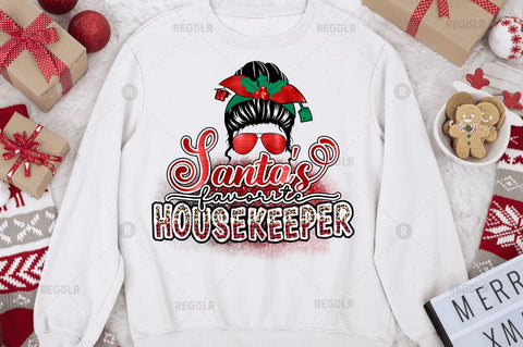 Santa's favorite housekeeper Sublimation Design Sublimation Regulrcrative 