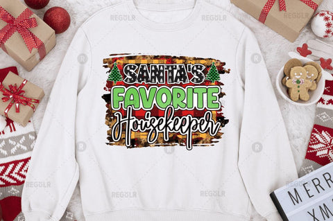 Santa's favorite Housekeeper Sublimation Design Sublimation Regulrcrative 