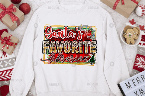 Santa's favorite librarian Sublimation Design Sublimation Regulrcrative 