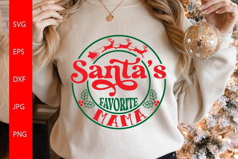 Santa's Favorite Mama SVG Free For Commercial Use SVG Sintegra 
