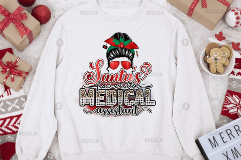 Santa's favorite medical assistant Sublimation Design Sublimation Regulrcrative 