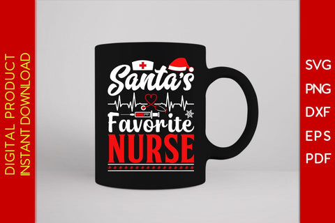 Santa's Favorite Nurse Christmas SVG PNG EPS Cut File SVG Creativedesigntee 