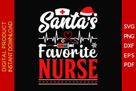 Santa's Favorite Nurse Christmas SVG PNG EPS Cut File SVG Creativedesigntee 