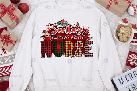 Santa's favorite nurse Sublimation Design Sublimation Regulrcrative 