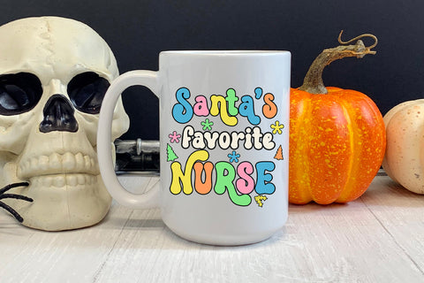 Santa's Favorite Nurse Sublimation I Holiday Nurse PNG Sublimation Happy Printables Club 
