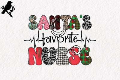 Santa's Favorite Nurse Sublimation Sublimation Jagonath Roy 