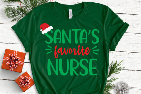 Santa's Favorite Nurse SVG - Christmas SVG - Nurse SVG SVG She Shed Craft Store 