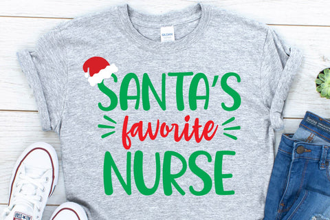 Santa's Favorite Nurse SVG - Christmas SVG - Nurse SVG SVG She Shed Craft Store 