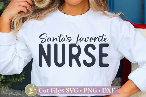 Santa's Favorite Nurse SVG, Nursing Christmas Shirt Design SVG LilleJuniper 