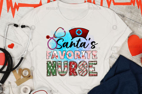 Santa's favorite nurse SVG Sublimation Regulrcrative 
