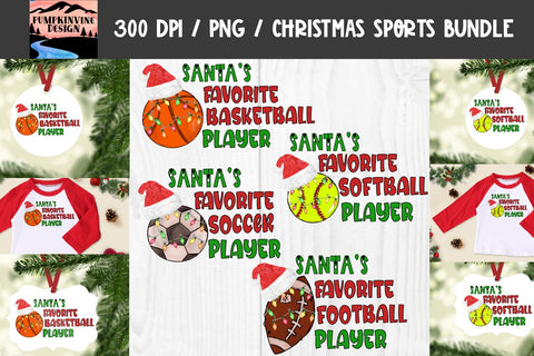 Santa's Favorite Player - Printable Design for Soccer, Softball, Basketball and Football Sublimation You Make It Personal 