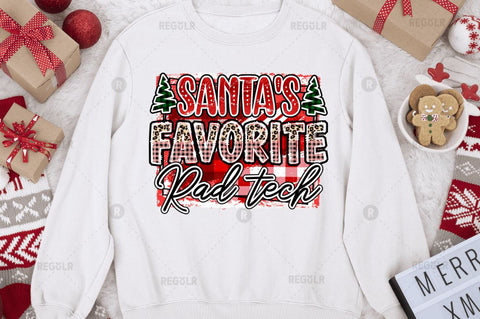 Santa's favorite rad tech Sublimation Design Sublimation Regulrcrative 