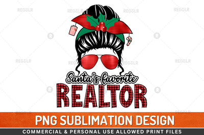 Santa's favorite realtor Sublimation Design Sublimation Regulrcrative 
