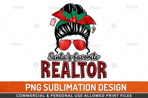 Santa's favorite realtor Sublimation Design Sublimation Regulrcrative 