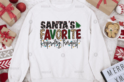 Santa's favorite Respiratory therapist Sublimation Design Sublimation Regulrcrative 