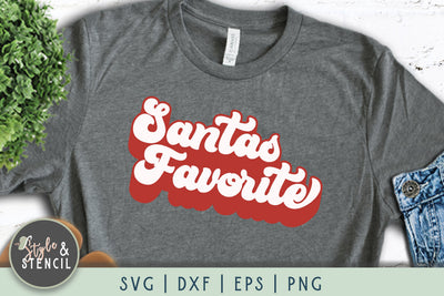 Santas Favorite Retro Christmas SVG SVG Style and Stencil 