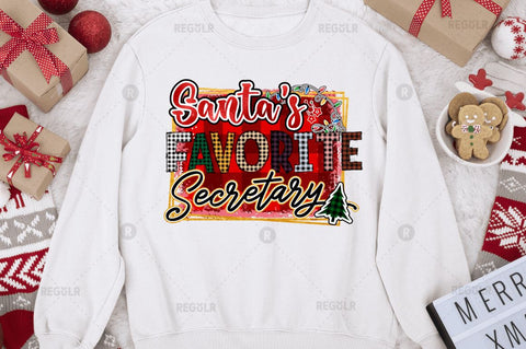 Santa's favorite secretary Sublimation Design Sublimation Regulrcrative 