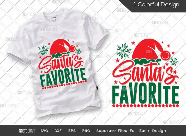Santas Favorite SVG Cut File | Santas Bestie Svg | Santa Hat Svg | Favorite Svg | Family Christmas Svg | Merry Christmas Svg | Christmas T-shirt Design SVG ETC Craft 