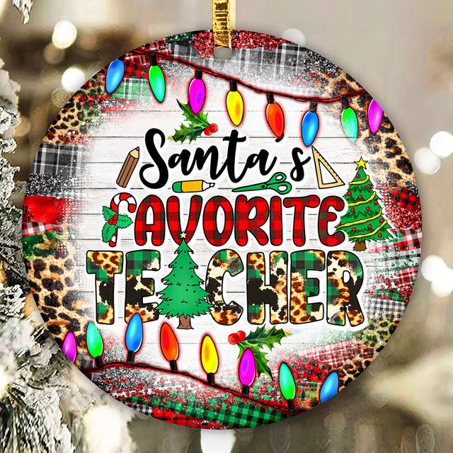 Santa's Favorite Teacher Ornament Png, Christmas Sublimation, Teacher Png, Xmas Ornament Png, Png Sublimation Designs, Instant Download Sublimation CaldwellArt 