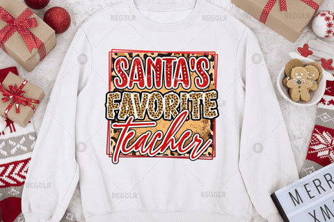 Santa's favorite teacher Sublimation Design Sublimation Regulrcrative 