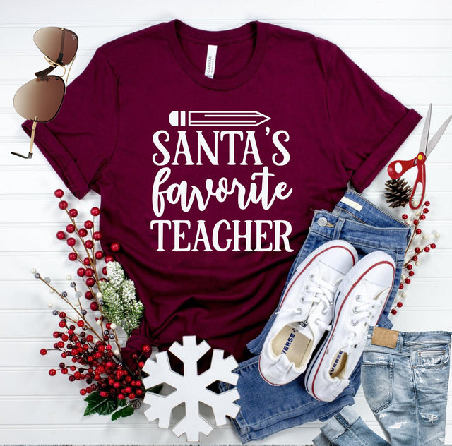 Santa's favorite teacher svg, Christmas teacher svg, Christmas santa quote svg, Santa's teache svgr SVG Isabella Machell 