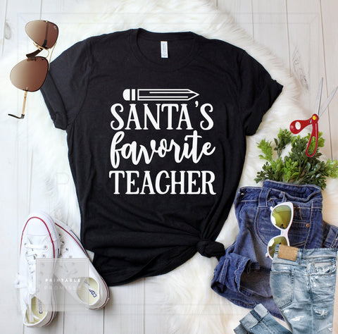 Santa's favorite teacher svg, Christmas teacher svg, Christmas santa quote svg, Santa's teache svgr SVG Isabella Machell 