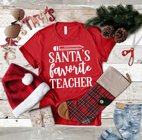 Santa's favorite teacher svg, Christmas teacher svg, Christmas santa quote svg, Santa's teache svgr SVG Isabella Machell 