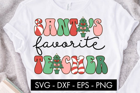 Santa's Favorite Teacher SVG Cut File PNG SVG Freeling Design House 