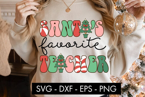 Santa's Favorite Teacher SVG Cut File PNG SVG Freeling Design House 