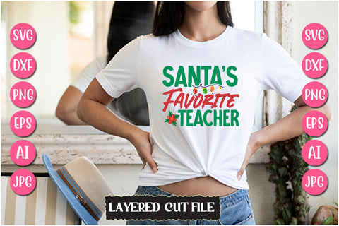 Santa`s Favorite Teacher SVG Cut File SVG Newmockups 