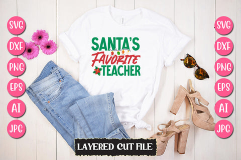 Santa`s Favorite Teacher SVG Cut File SVG Newmockups 