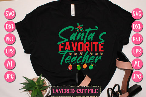 Santa’s Favorite Teacher SVG Cut File SVG Newmockups 