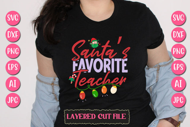 Santa`s Favorite Teacher SVG Cut File SVG Newmockups 