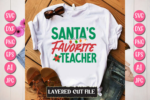 Santa`s Favorite Teacher SVG Cut File SVG Newmockups 
